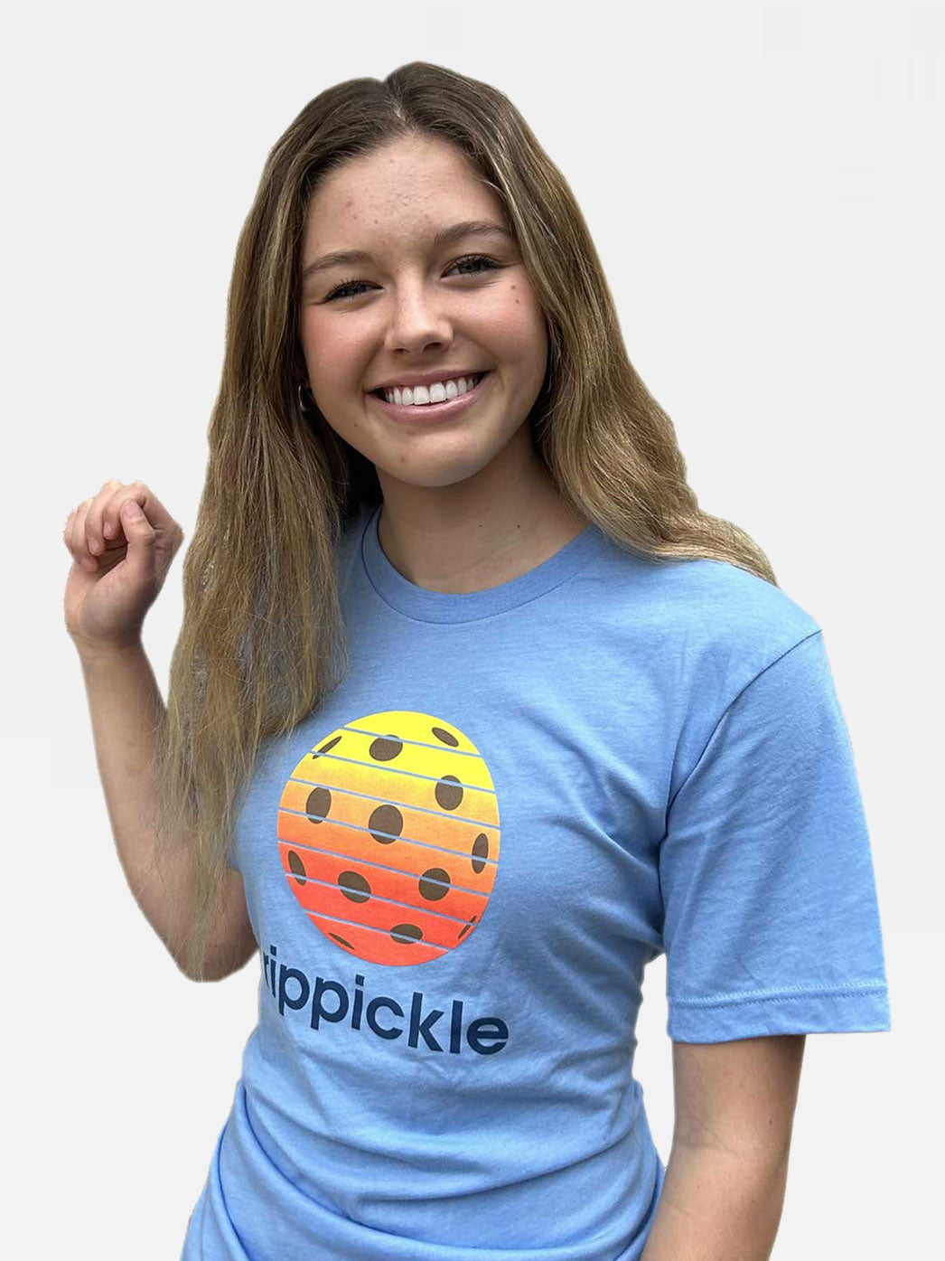 Light Blue Sunset Pickle Ball - Short Sleeve