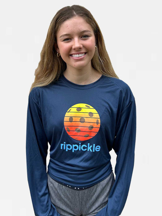 Sunset Pickle Ball - Long Sleeve Dry Fit No Hood